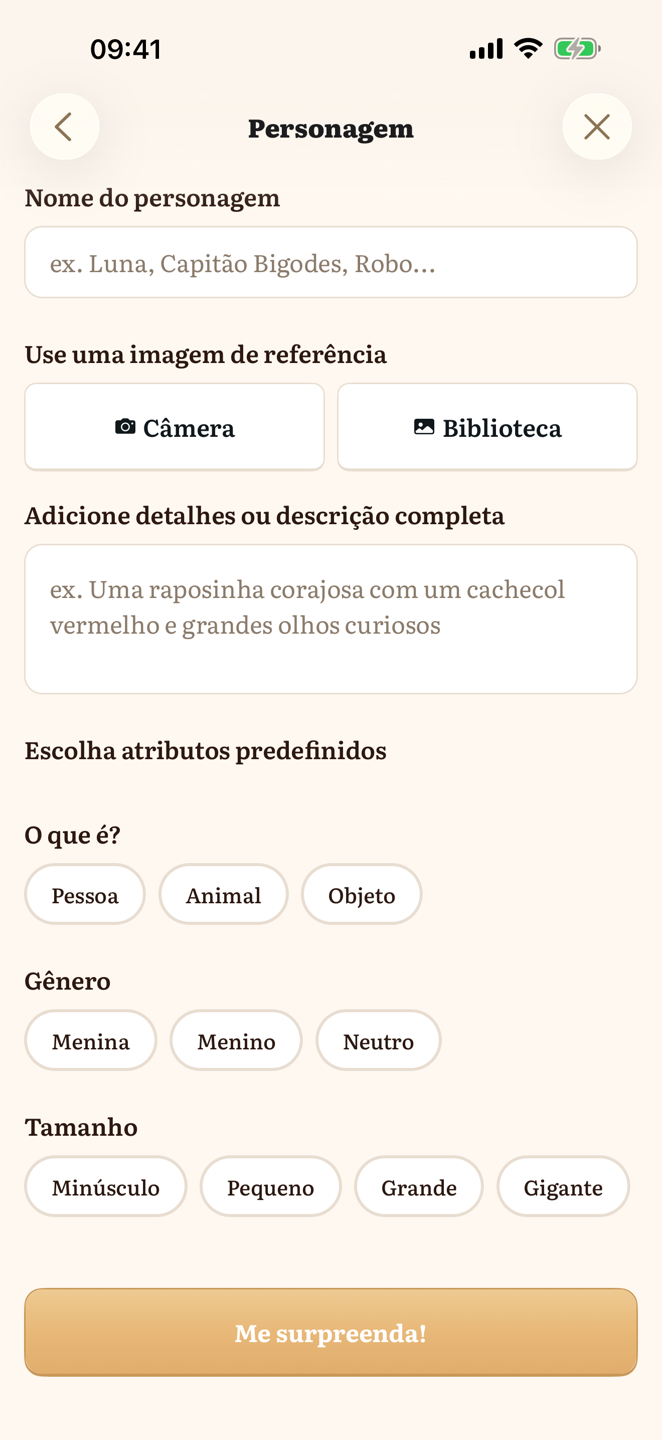Aventuras personalizadas ou inesperadas